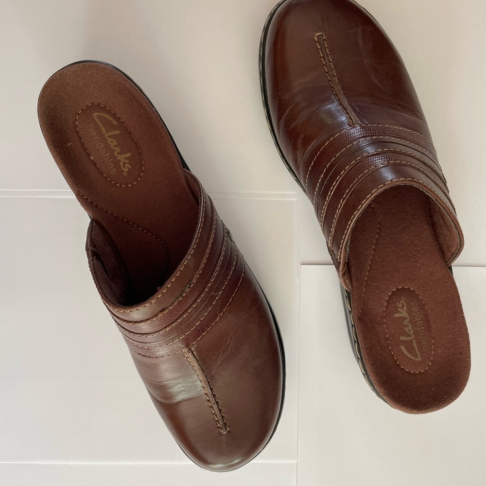 Clarks Brown Leather Loafers Comfortable Slip-Ons